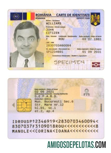 Cartão de identificação da Romênia 2019 Presente exemplo